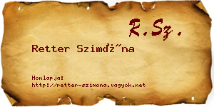 Retter Szimóna névjegykártya